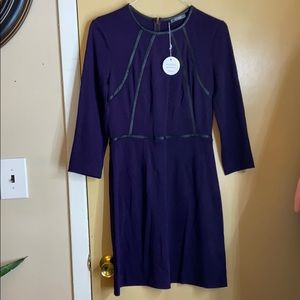 Muse purple leather-lined dress